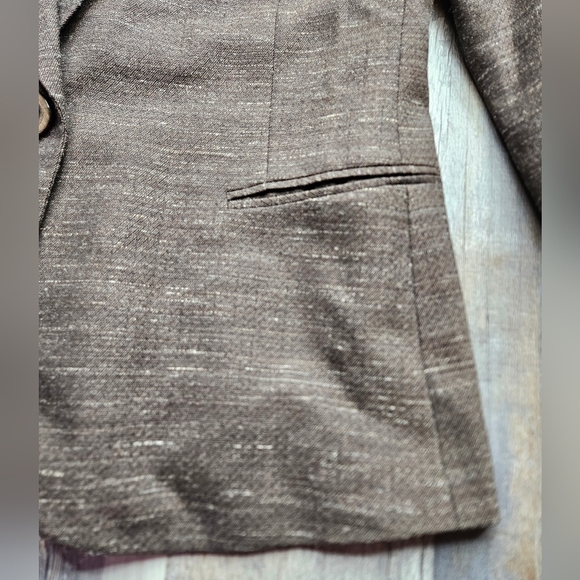 Lafayette 148 Wool Hemp Blend Blazer Size 14 Brown - Picture 3 of 15